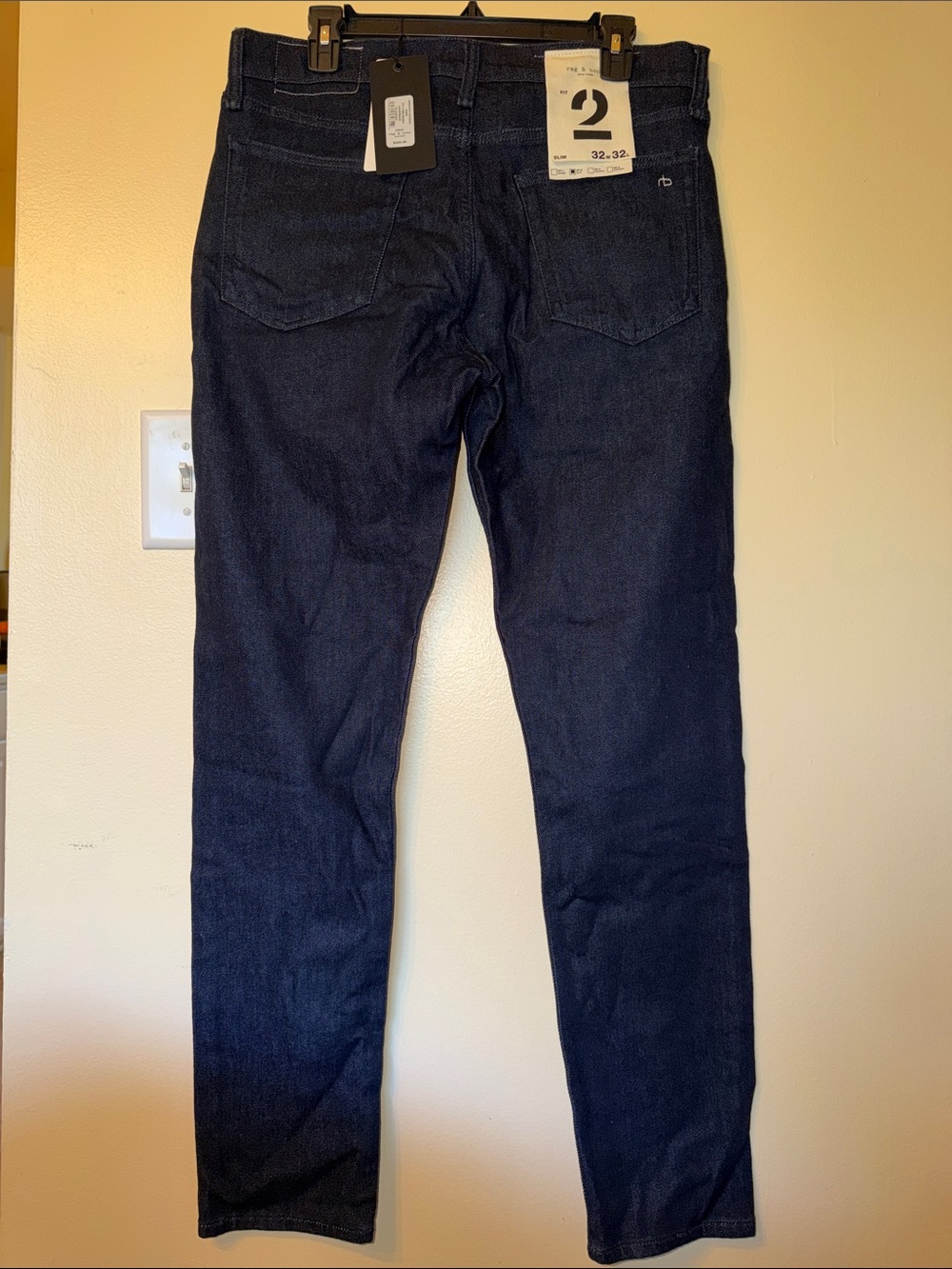 Rag & Bone Men’s Niko Fit 2 Slim Brushback Loopback Jeans Navy 32x32 NWT - Picture 3 of 6